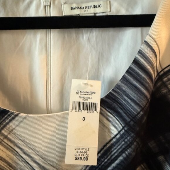 Banana Republic Black and white Plaid Dress - Size 0 - Picture 2 of 3
